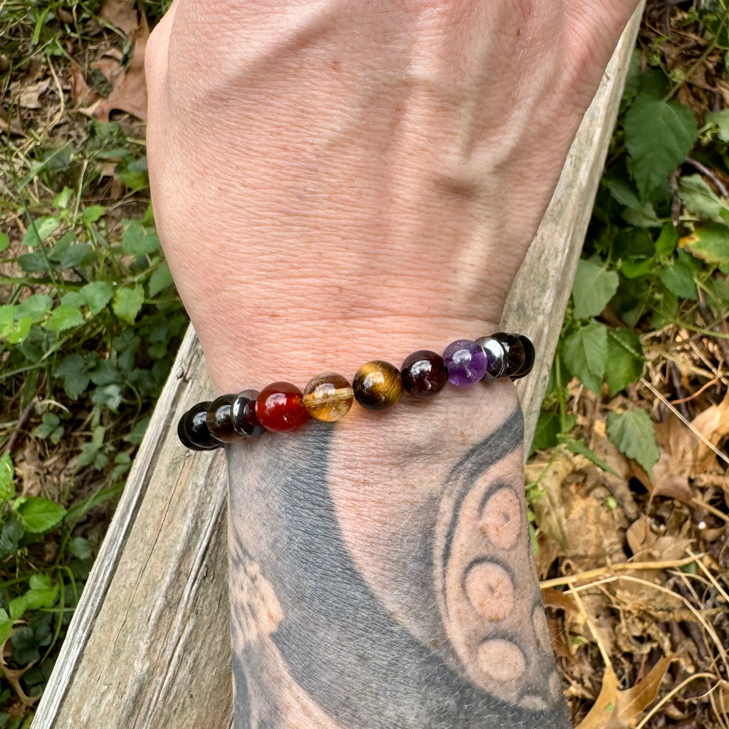 The Passionate Aries • Carnelian, Garnet, Tiger’s Eye & Citrine Zodiac Bracelet