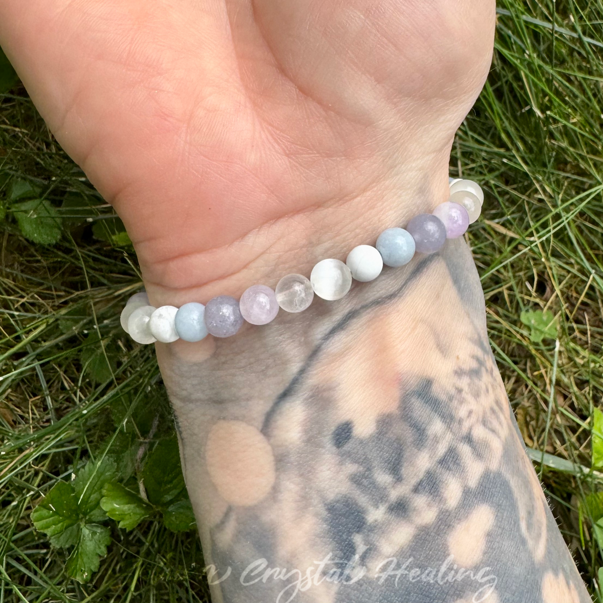 Lavender Dreams • Angelite, Lepidolite, Amethyst & Moonstone Calming Bracelet