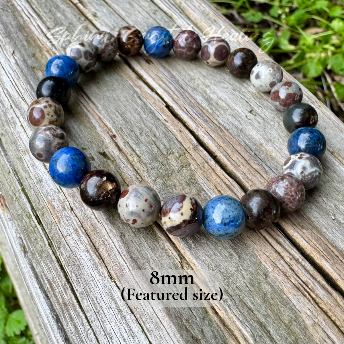 The Spirit Walker’s Totem • Dumortierite, Jasper & Phlogopite Spiritual Bracelet