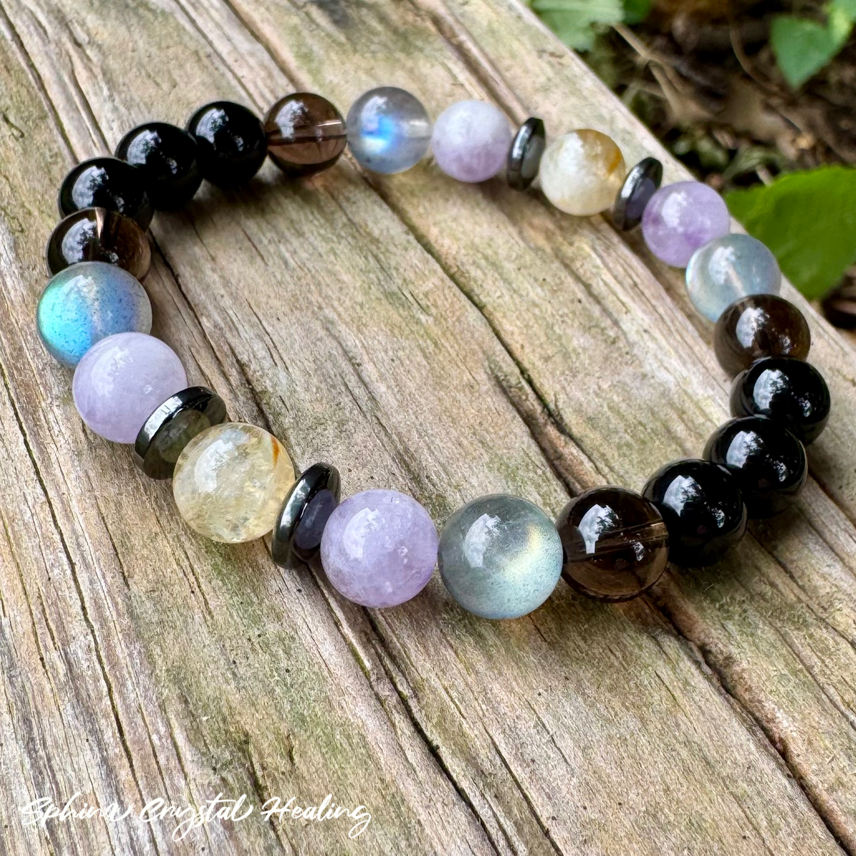 Libra Zodiac Crystal Bracelet • Energy Balance & Harmony • Labradorite, Citrine, Amethyst & Black Tourmaline