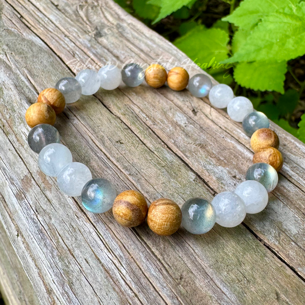 Goddess of Magic • Labradorite, Moonstone & Palo Santo Intuition Bracelet