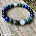 The Humble Virgo • Chrysocolla, Lapis, Moss Agate & Moonstone Zodiac Bracelet