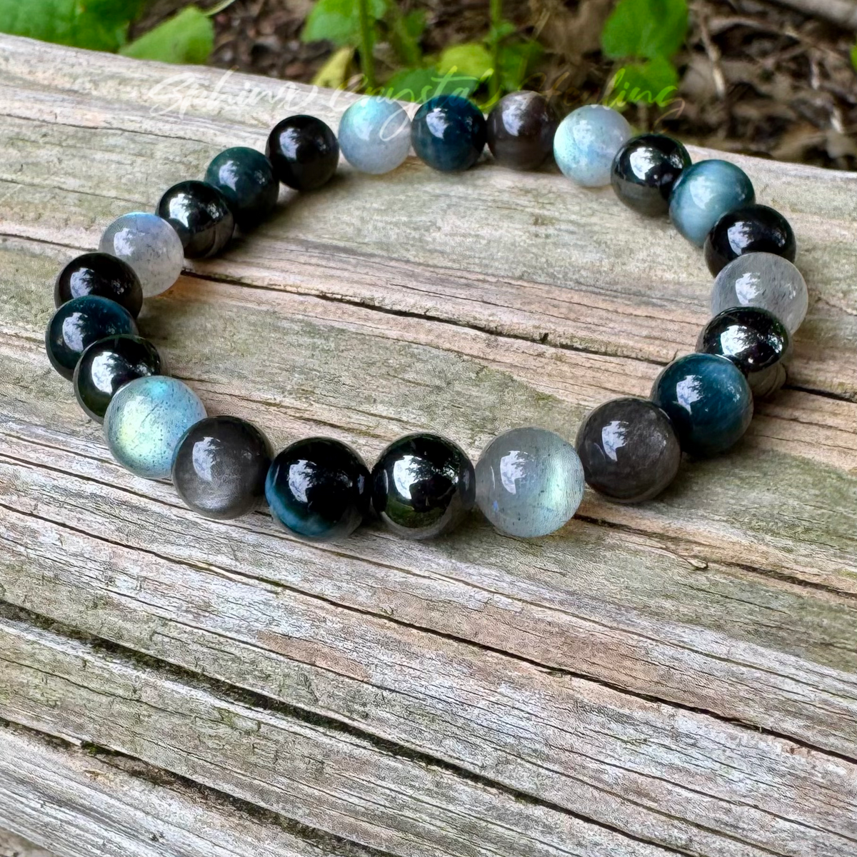 You Are the Universe • Hawk’s Eye, Silver Sheen Obsidian, Labradorite & Hematite Spiritual Bracelet