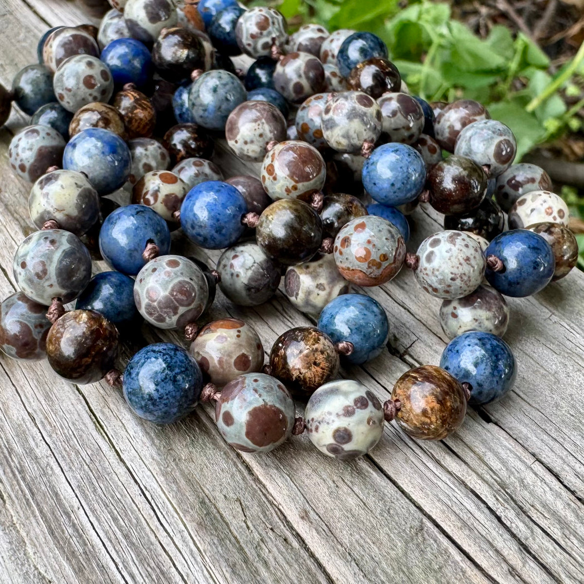 The Spirit Walker’s Totem • Jasper, Phlogopite & Dumortierite Mala Necklace