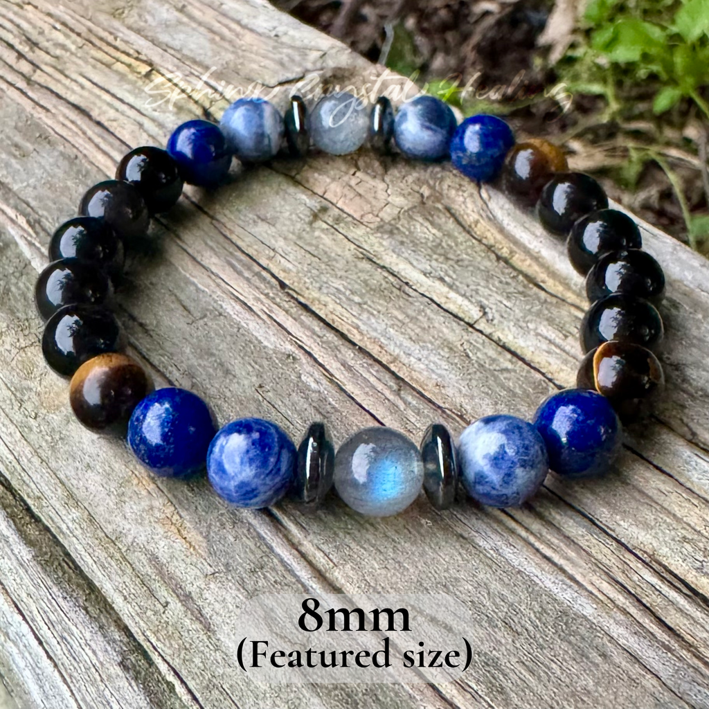 The Optimistic Sagittarius • Labradorite, Lapis & Tiger’s Eye Zodiac Bracelet