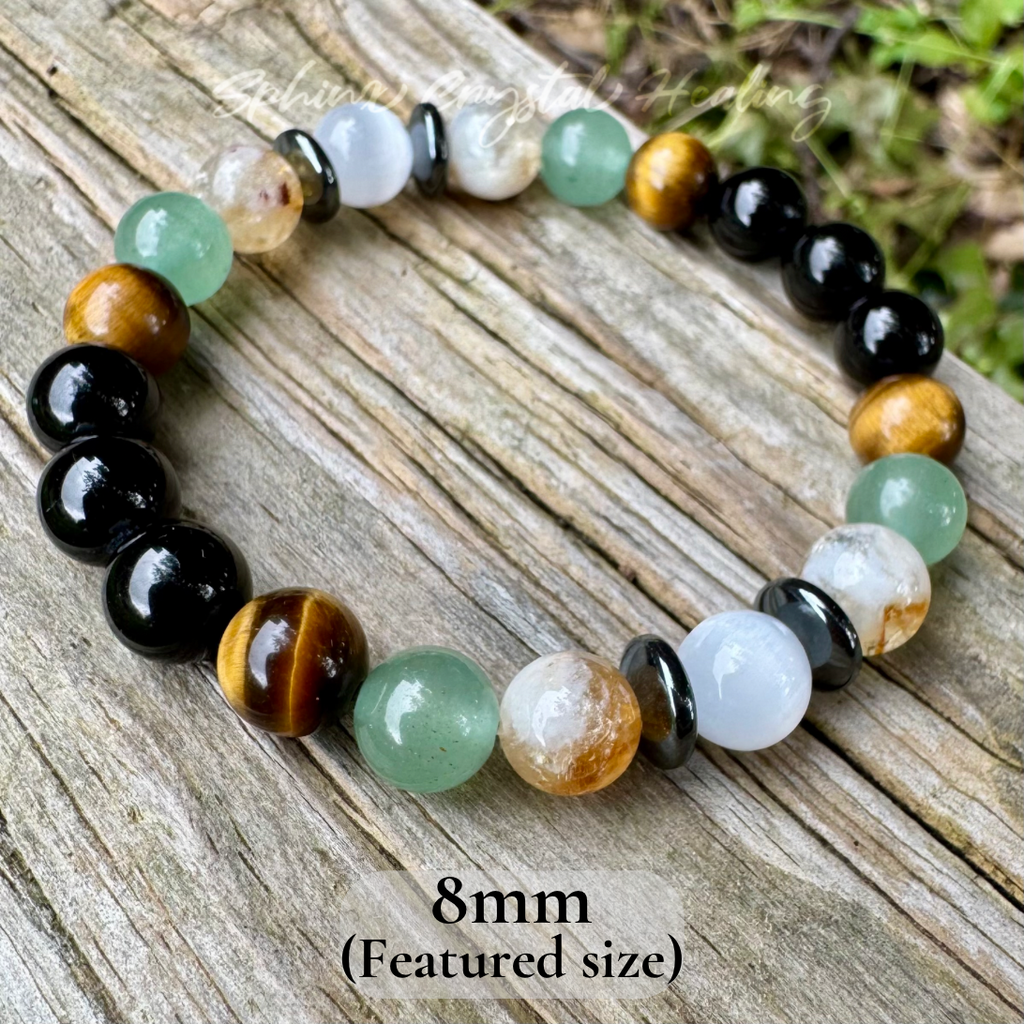 The Determined Taurus • Aventurine, Tiger’s Eye, Selenite & Citrine Zodiac Bracelet