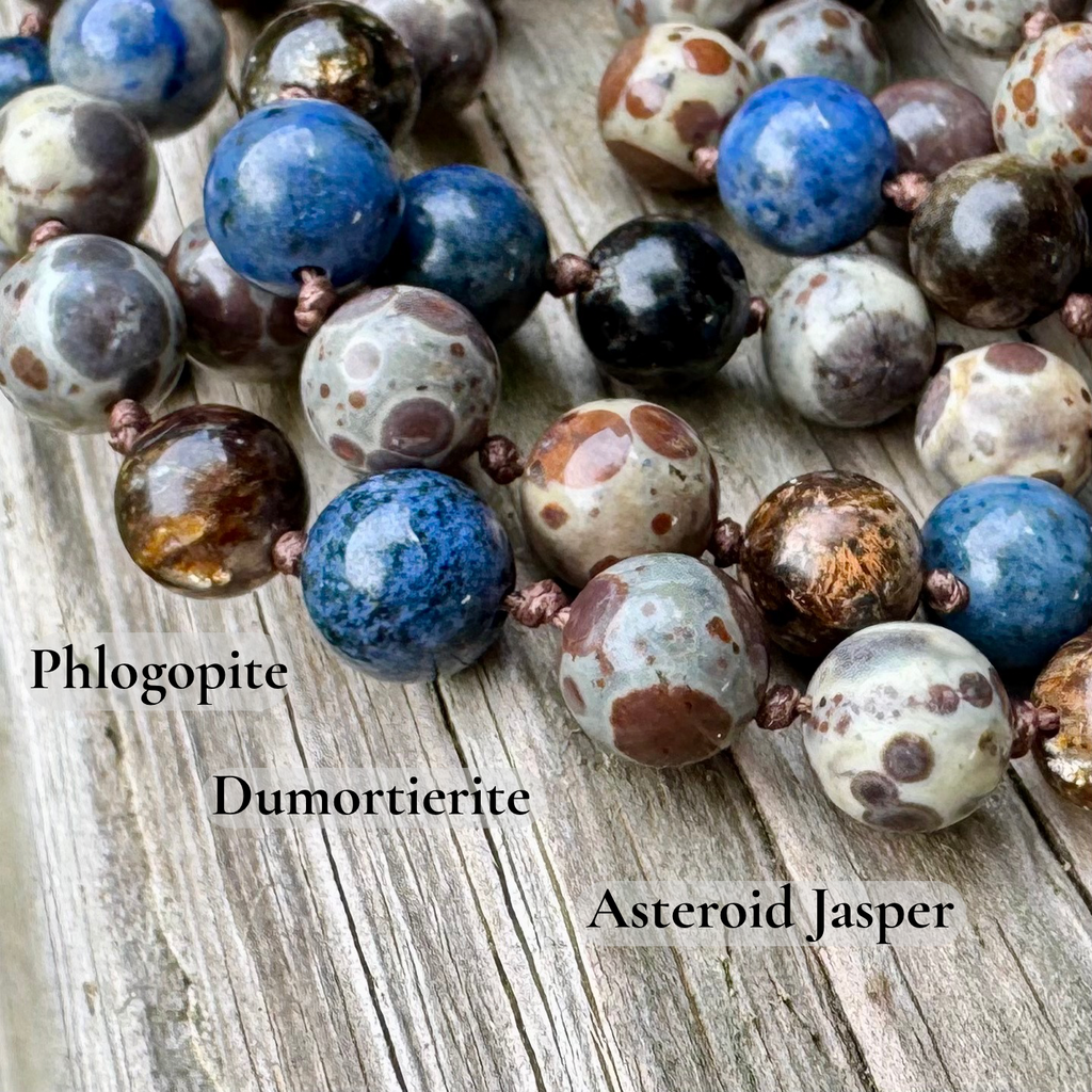 The Spirit Walker’s Totem • Jasper, Phlogopite & Dumortierite Mala Necklace
