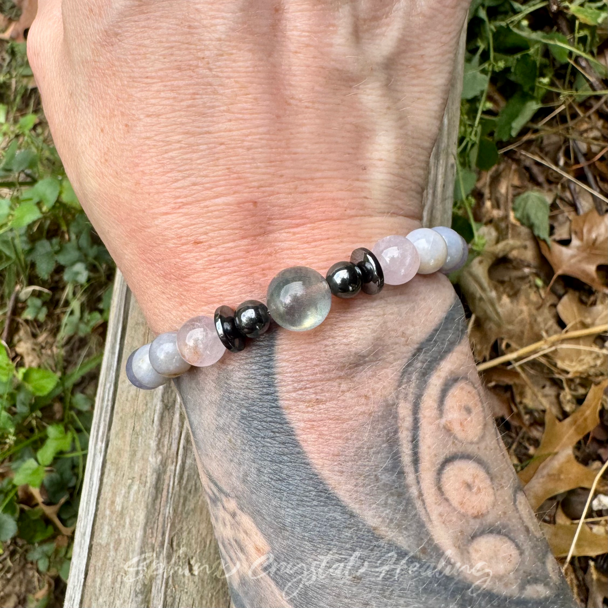 The Empath’s Halo • Labradorite, Amethyst & Black Tourmaline Protection Bracelet