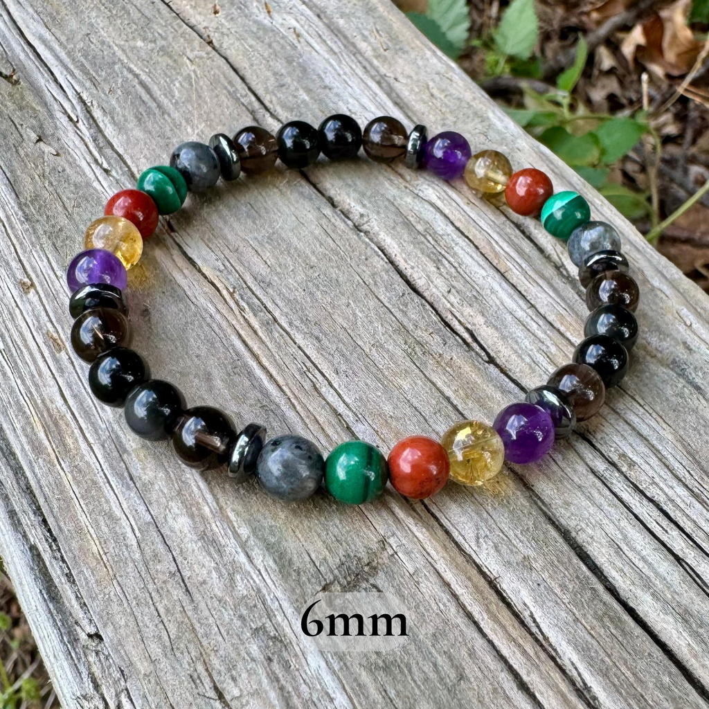 The Protector, Scorpio • Black Labradorite, Malachite & Obsidian Protection Bracelet