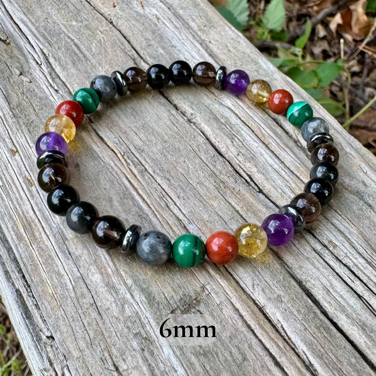 The Protector, Scorpio • Black Labradorite, Malachite & Obsidian Protection Bracelet