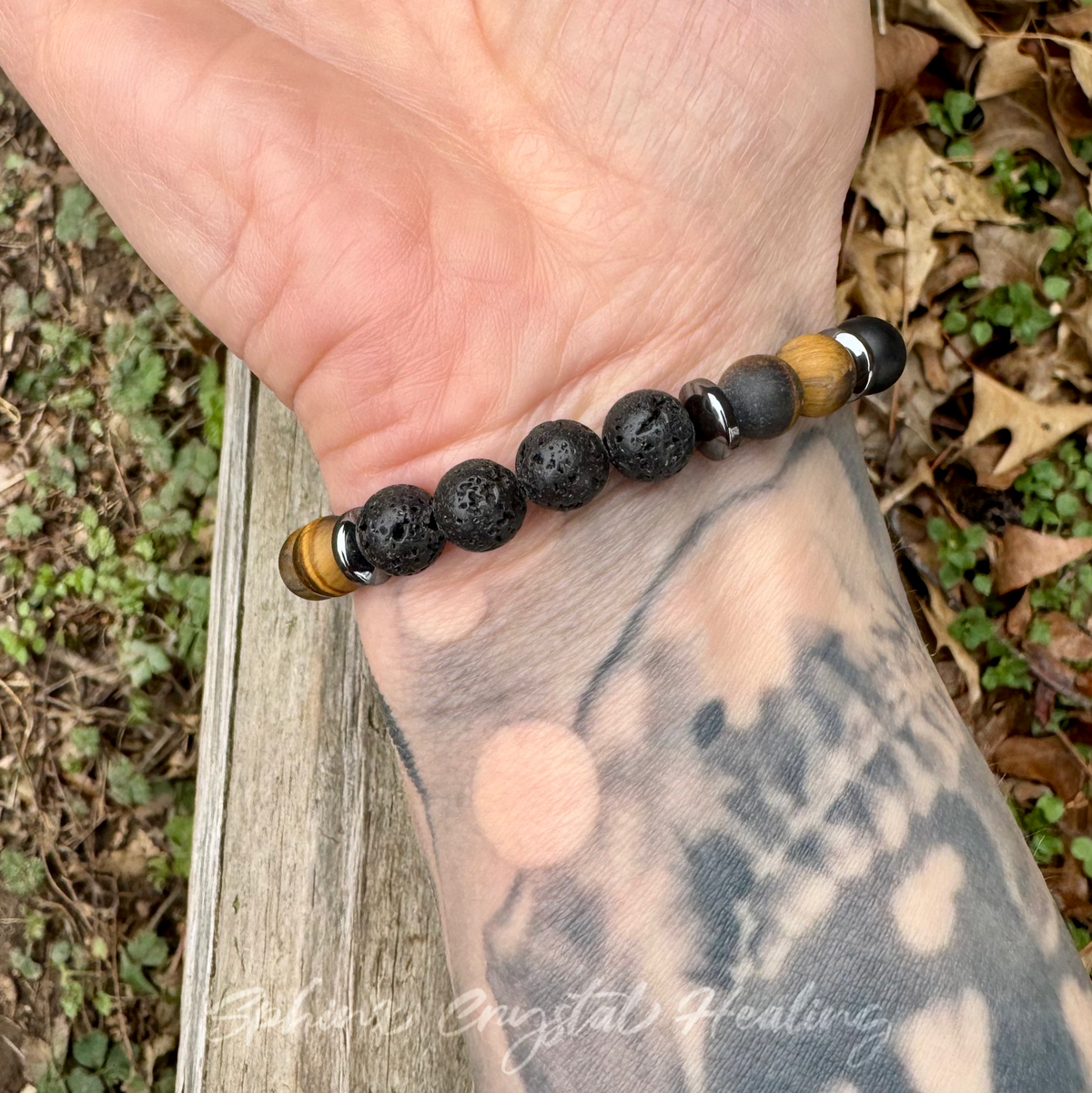 Battle Ropes • Tiger’s Eye, Black Onyx, Hematite & Lava Stone Strength Bracelet