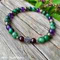 Below My Feet • Ruby Zoisite, Amethyst, Pyrite & Garnet Healing Crystal Bracelet