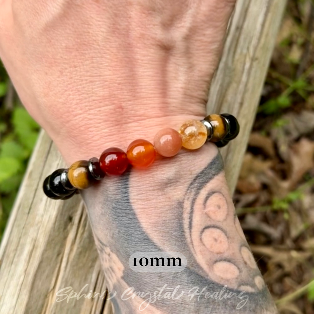 The Fearless Leo • Sunstone, Carnelian, Citrine & Tiger’s Eye Zodiac Bracelet
