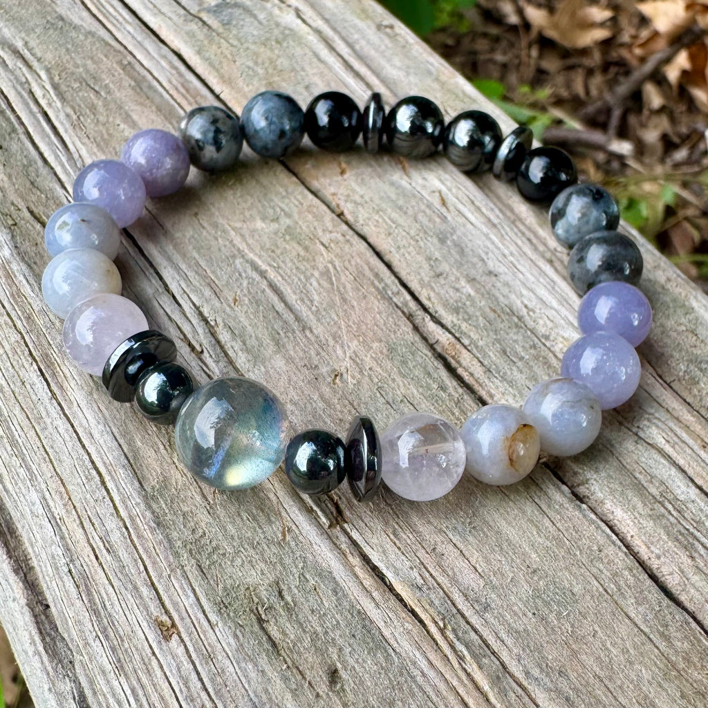 The Empath’s Halo • Labradorite, Amethyst & Black Tourmaline Protection Bracelet