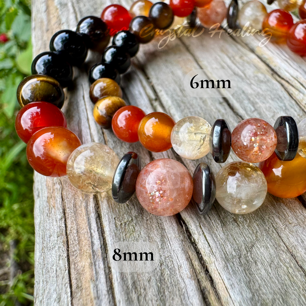 The Fearless Leo • Sunstone, Carnelian, Citrine & Tiger’s Eye Zodiac Bracelet