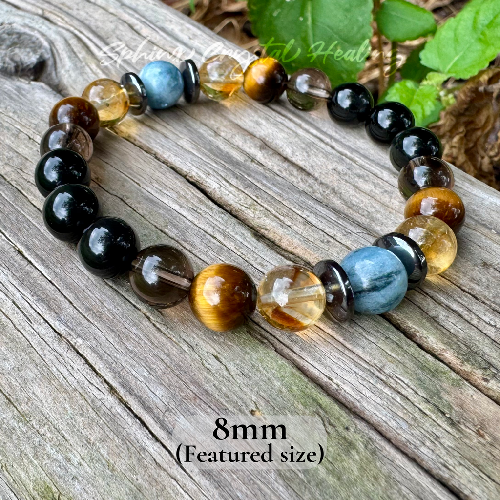 The Intelligent Gemini • Tiger’s Eye, Citrine & Aquamarine Zodiac Bracelet
