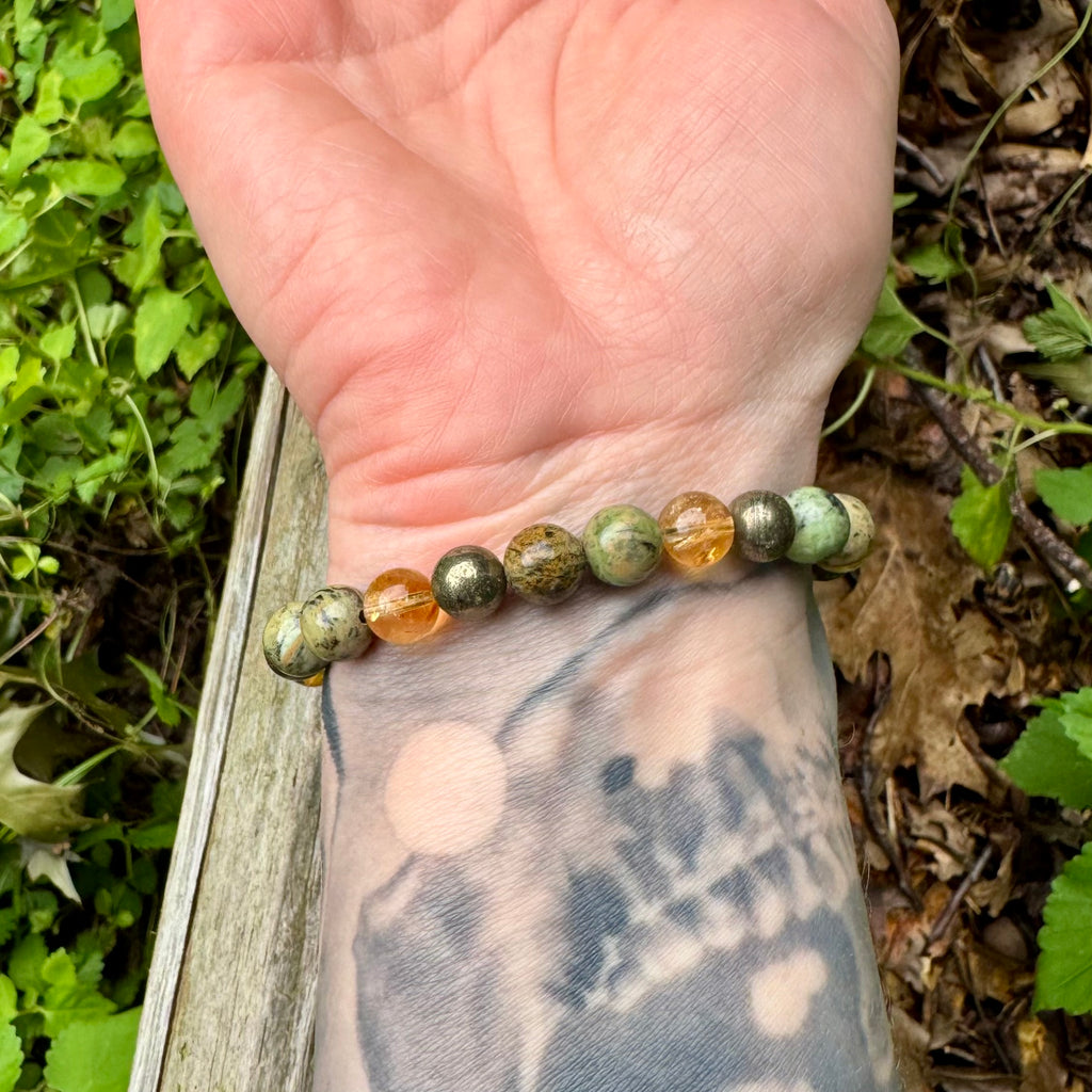 Seeds of Abundance • Citrine, Pyrite & Jade Prosperity Bracelet