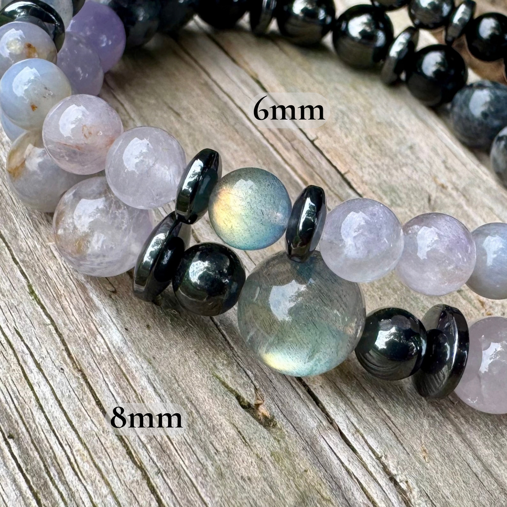 The Empath’s Halo • Labradorite, Amethyst & Black Tourmaline Protection Bracelet