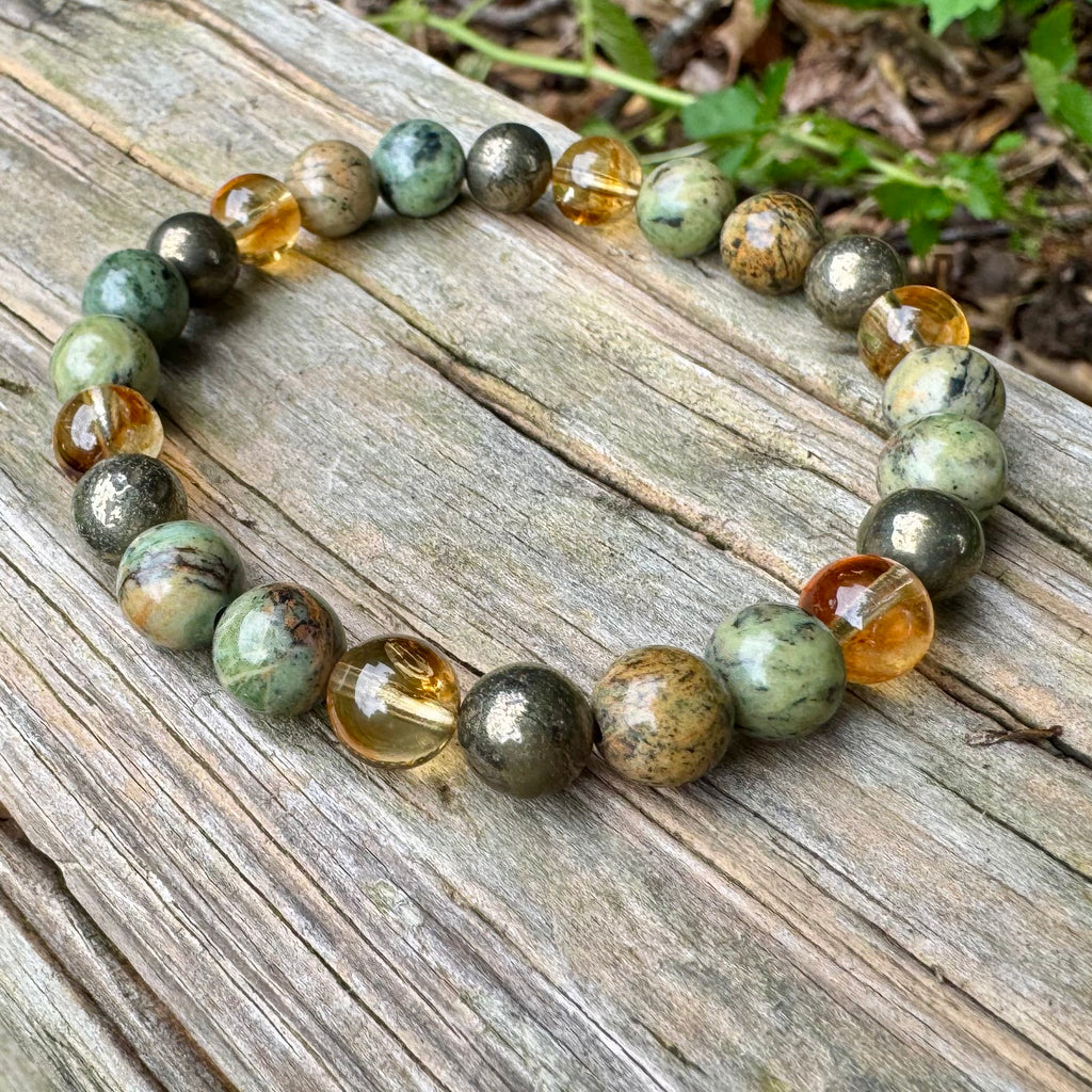 Seeds of Abundance • Citrine, Pyrite & Jade Prosperity Bracelet
