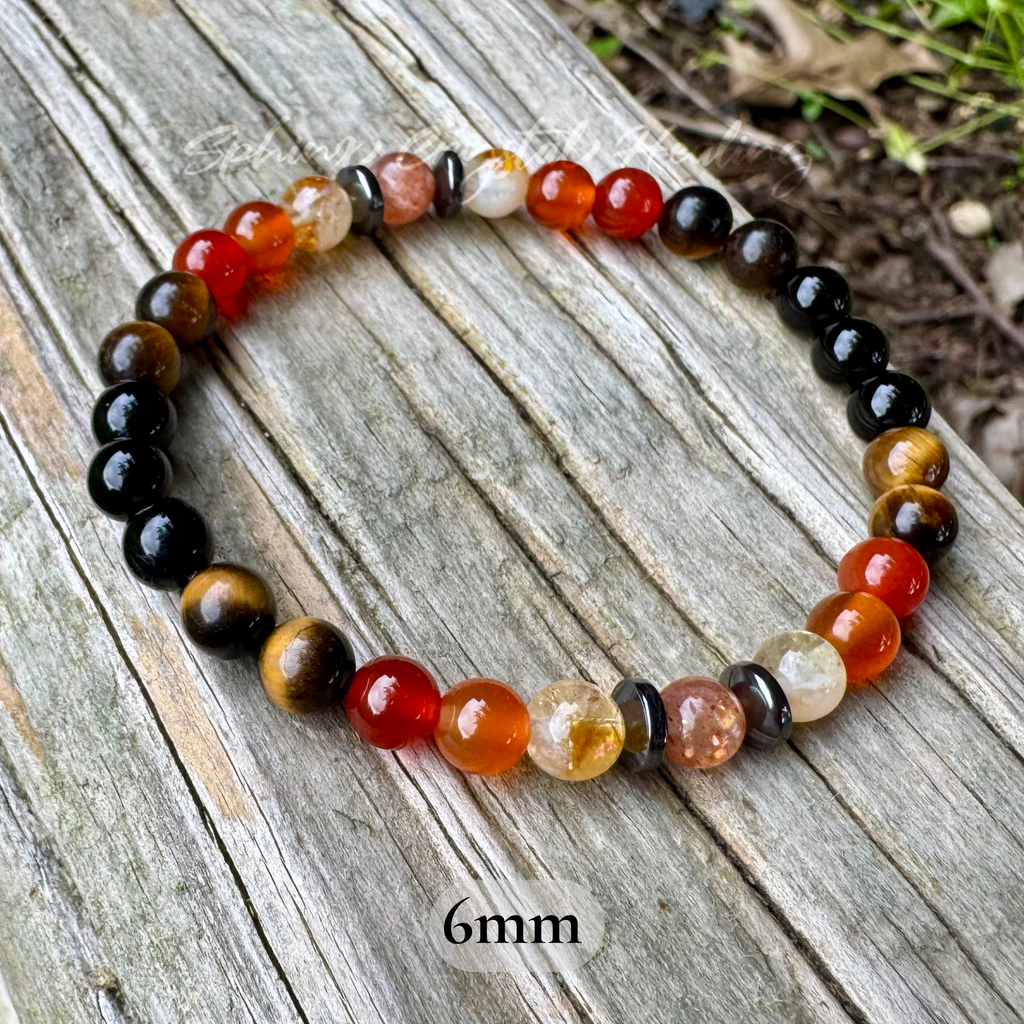 The Fearless Leo • Sunstone, Carnelian, Citrine & Tiger’s Eye Zodiac Bracelet