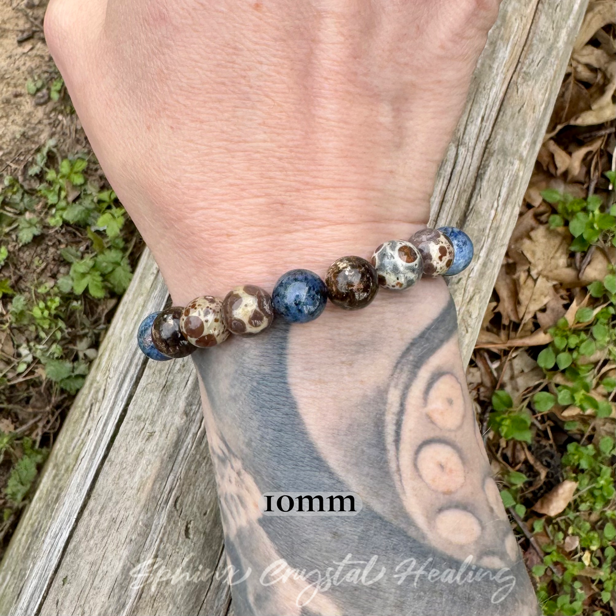 The Spirit Walker’s Totem • Dumortierite, Jasper & Phlogopite Spiritual Bracelet