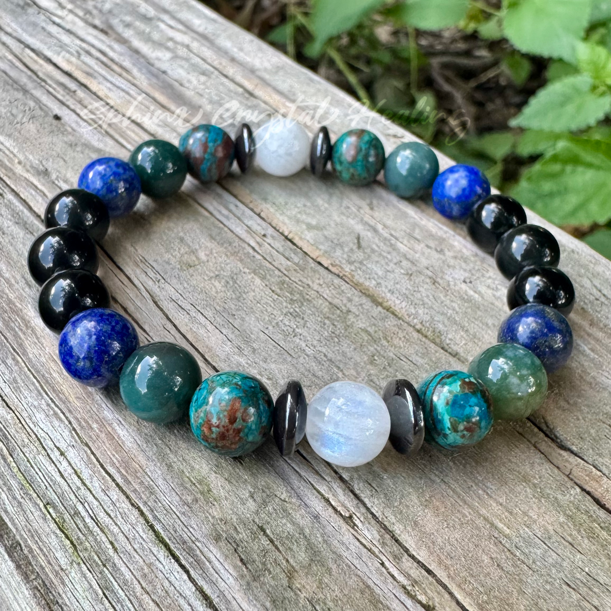 The Humble Virgo • Chrysocolla, Lapis, Moss Agate & Moonstone Zodiac Bracelet