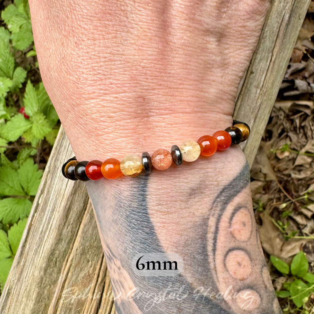 The Fearless Leo • Sunstone, Carnelian, Citrine & Tiger’s Eye Zodiac Bracelet