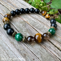 The Godfather • Malachite, Shungite, Tigers Eye & Black Onyx Strength & Protection Bracelet