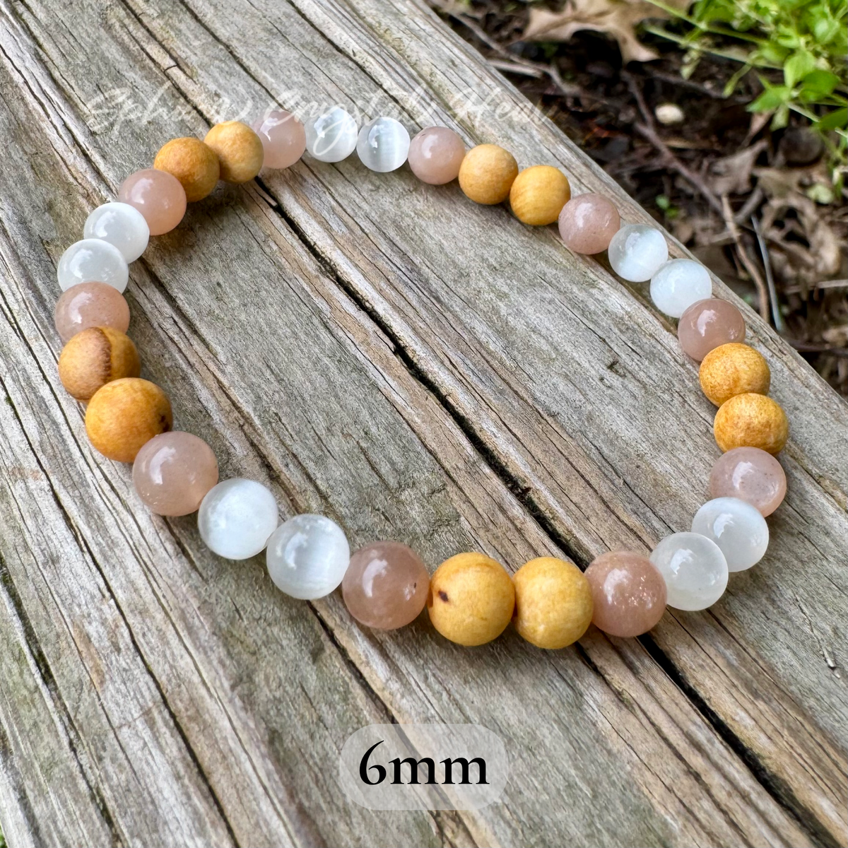 The White Witch • Selenite, Moonstone & Palo Santo Protection & Cleansing Bracelet