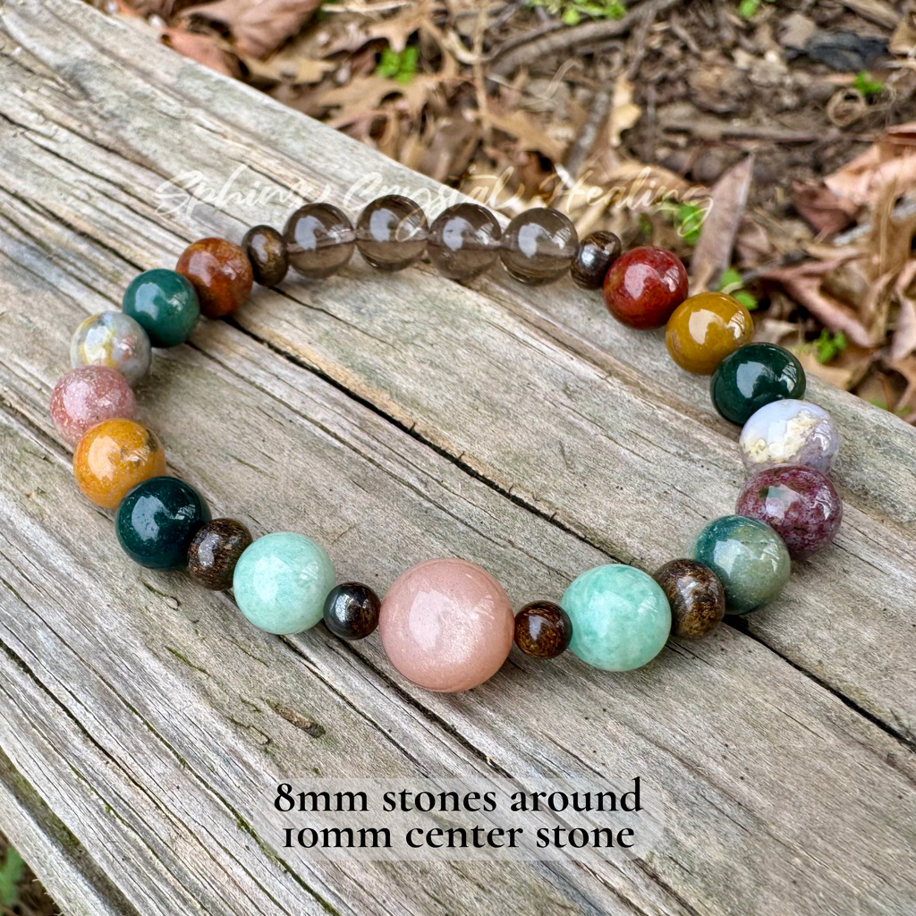 Chasing Butterflies • Amazonite, Peach Moonstone & Ocean Jasper Self Love Bracelet
