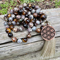 The Bark Skin Totem • Phlogopite, Jasper & Tiger’s Eye Grounding Mala Necklace