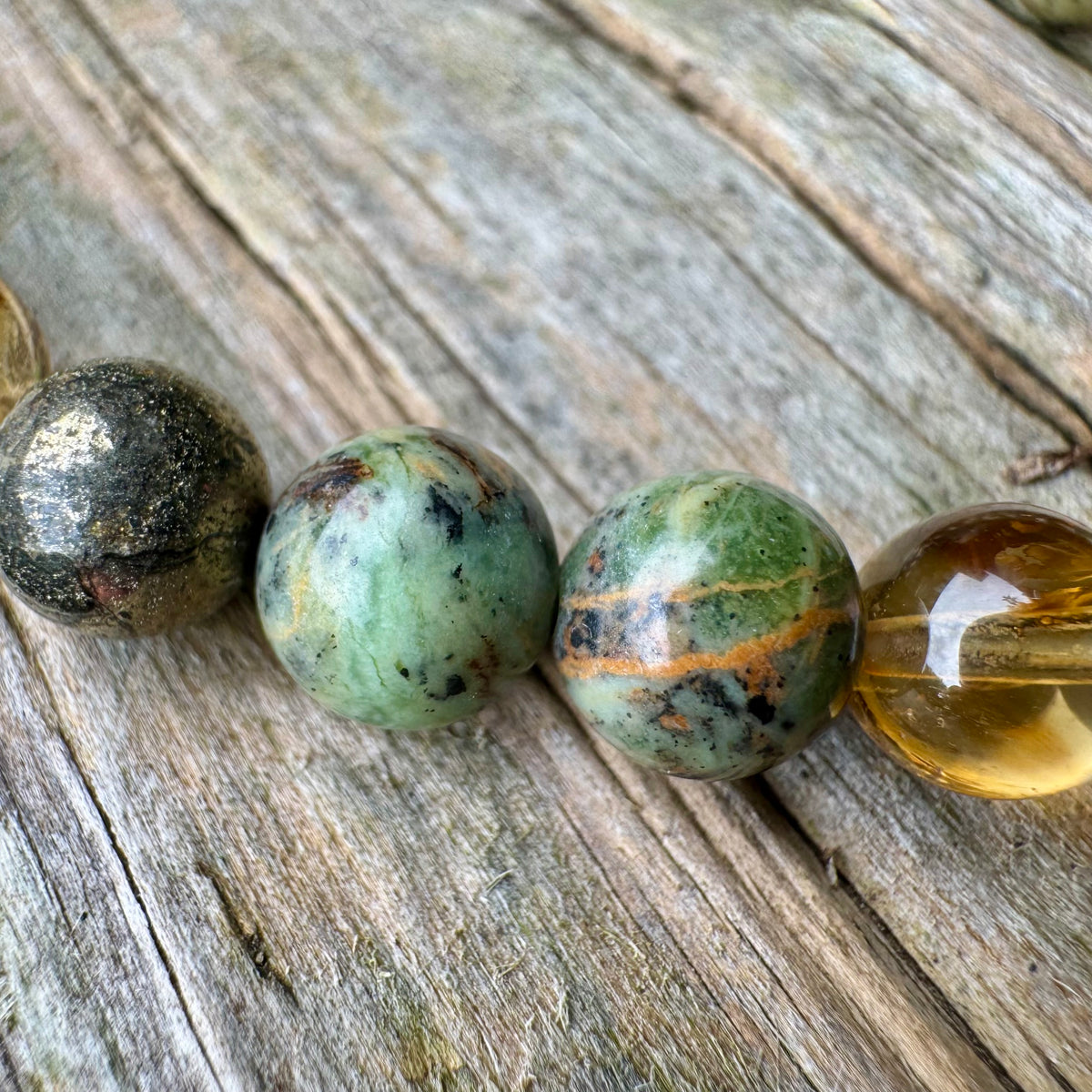 Seeds of Abundance • Citrine, Pyrite & Jade Prosperity Bracelet