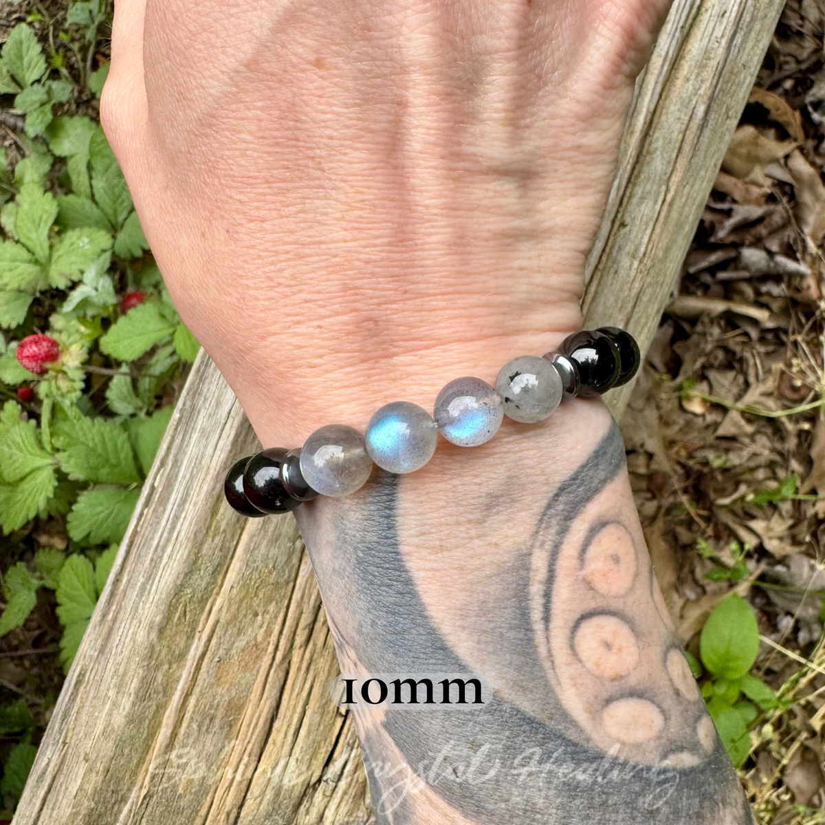 The Empath’s Raincoat • Labradorite, Black Tourmaline & Hematite Protection Bracelet