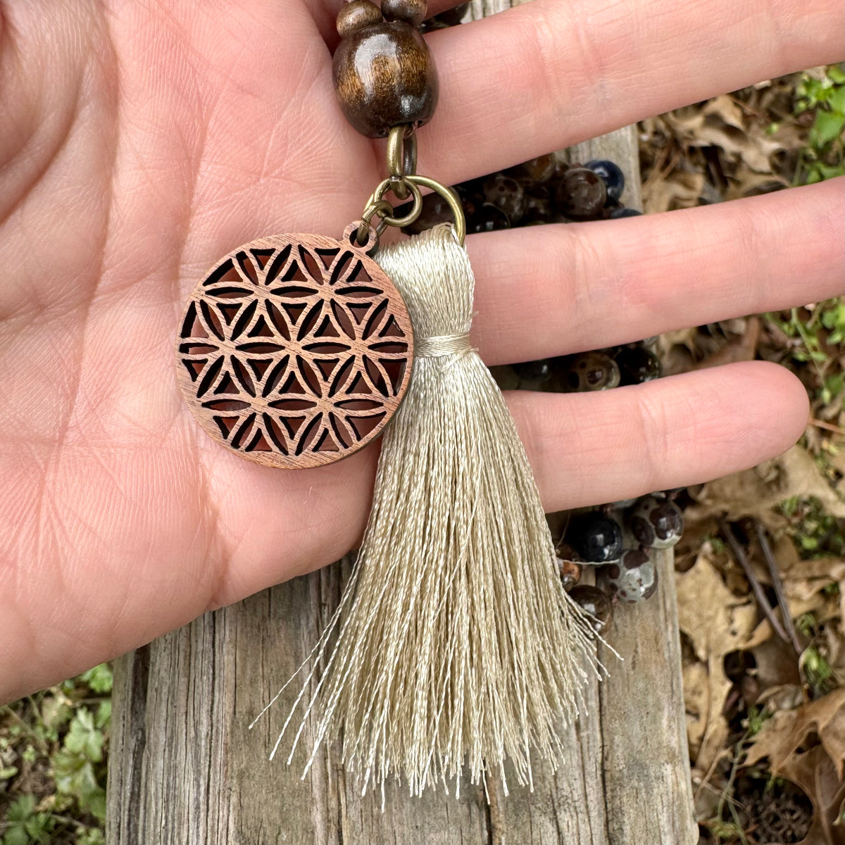 The Spirit Walker’s Totem • Jasper, Phlogopite & Dumortierite Mala Necklace