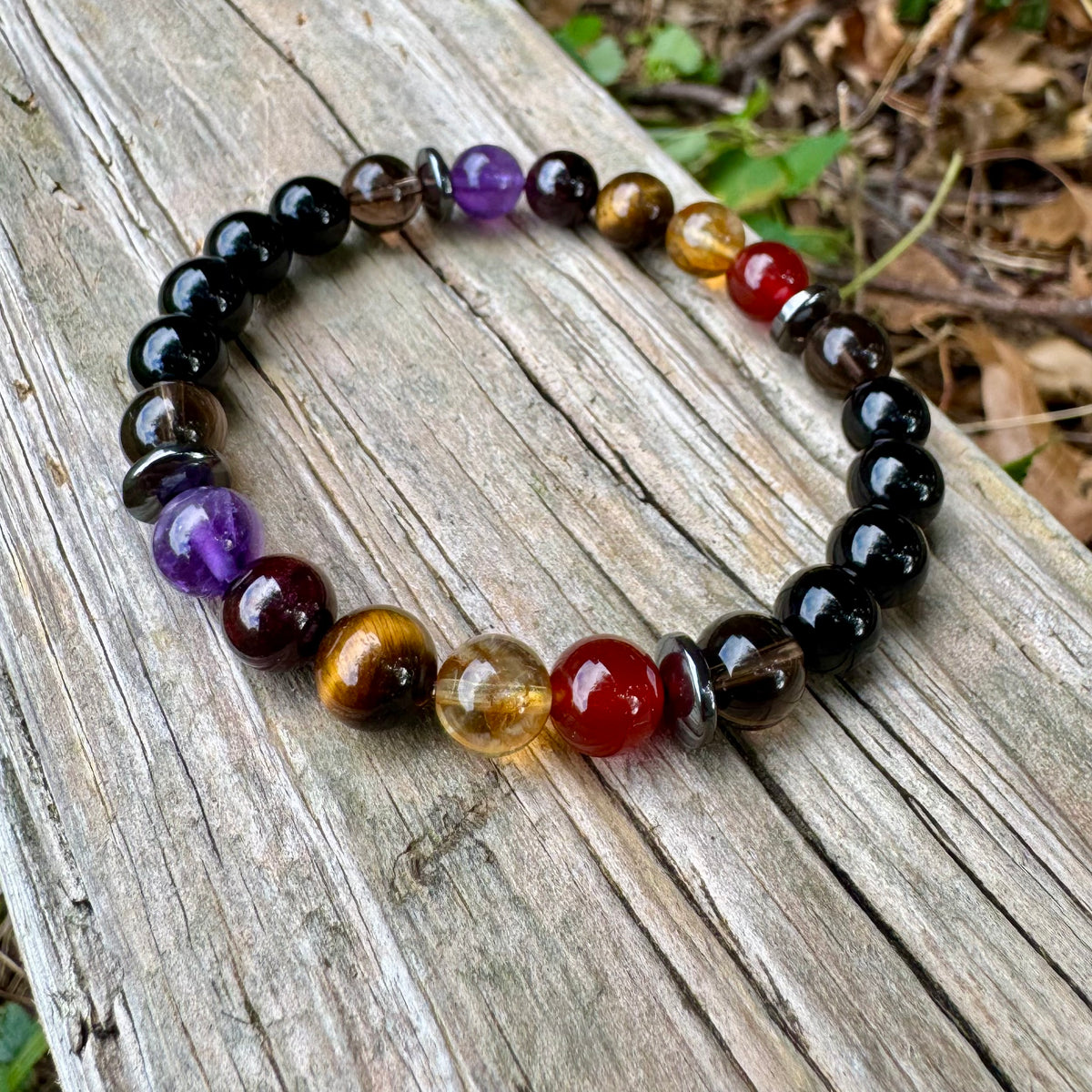 The Passionate Aries • Carnelian, Garnet, Tiger’s Eye & Citrine Zodiac Bracelet