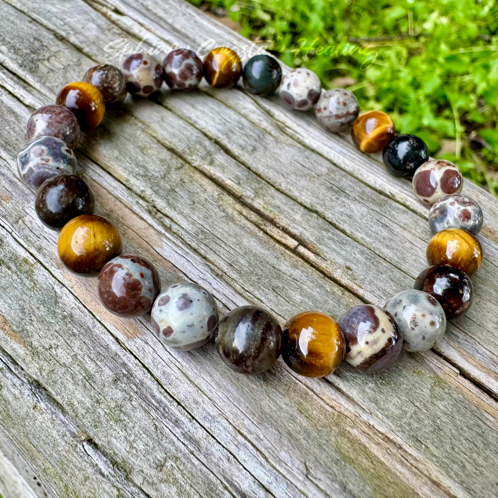 The Bark Skin Totem • Phlogopite, Jasper & Tiger’s Eye Grounding Bracelet
