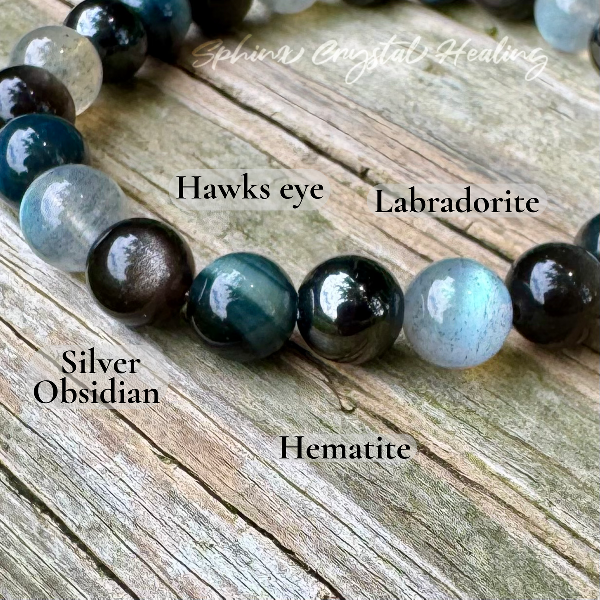 You Are the Universe • Hawk’s Eye, Silver Sheen Obsidian, Labradorite & Hematite Spiritual Bracelet