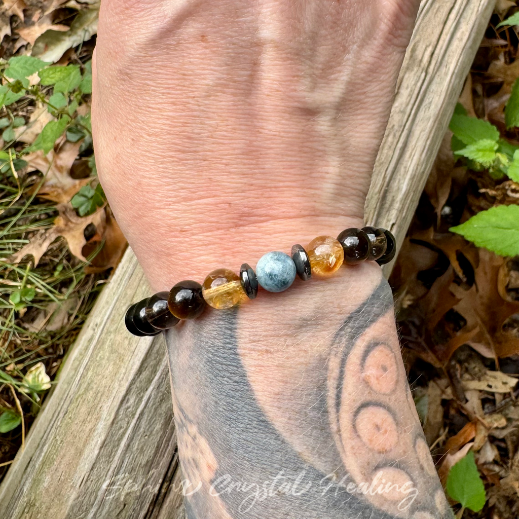 The Intelligent Gemini • Tiger’s Eye, Citrine & Aquamarine Zodiac Bracelet