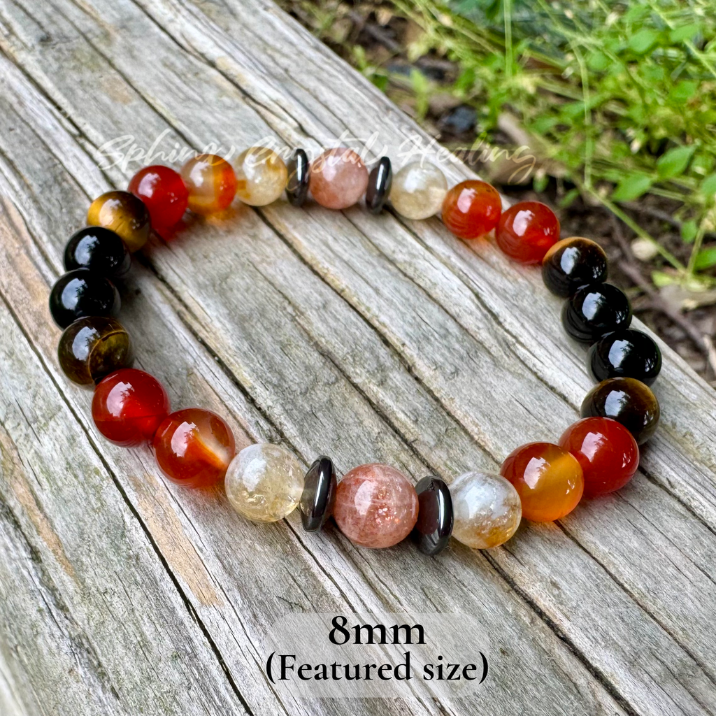The Fearless Leo • Sunstone, Carnelian, Citrine & Tiger’s Eye Zodiac Bracelet