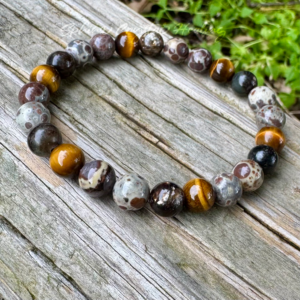 The Bark Skin Totem • Phlogopite, Jasper & Tiger’s Eye Grounding Bracelet