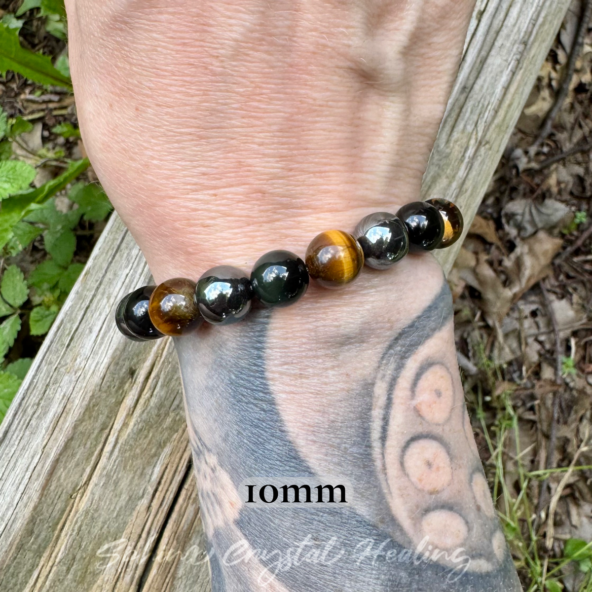 Triple Threat • Black Obsidian, Tiger’s Eye & Hematite Strength & Protection Bracelet
