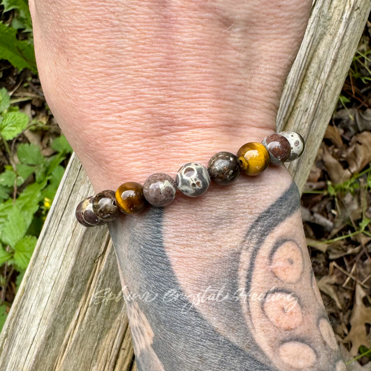 The Bark Skin Totem • Phlogopite, Jasper & Tiger’s Eye Grounding Bracelet