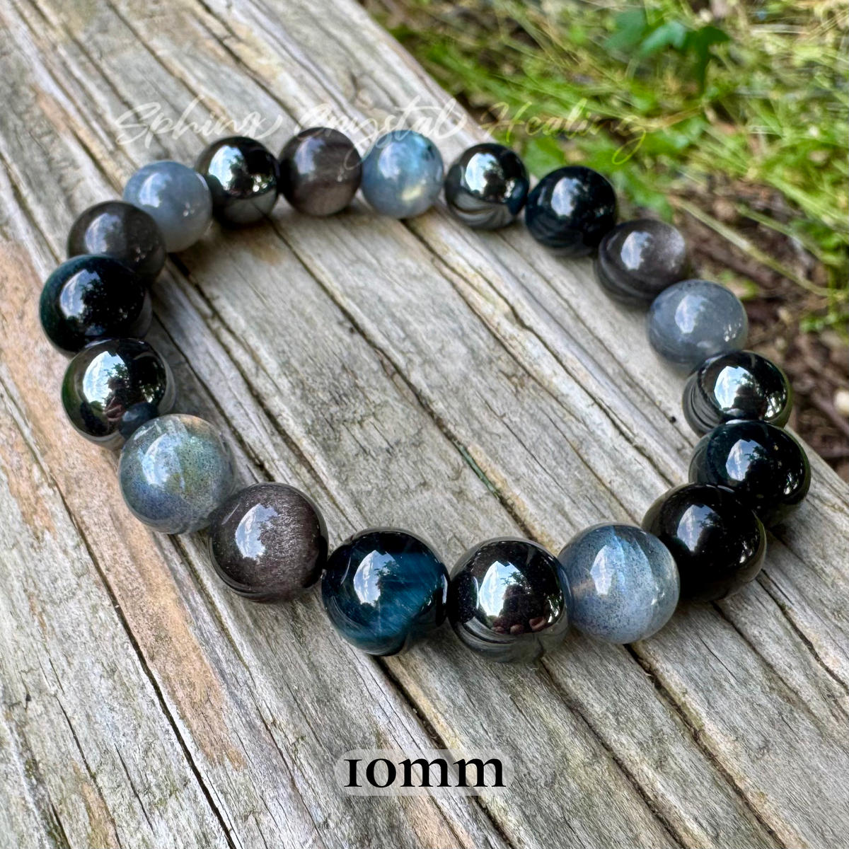 You Are the Universe • Hawk’s Eye, Silver Sheen Obsidian, Labradorite & Hematite Spiritual Bracelet
