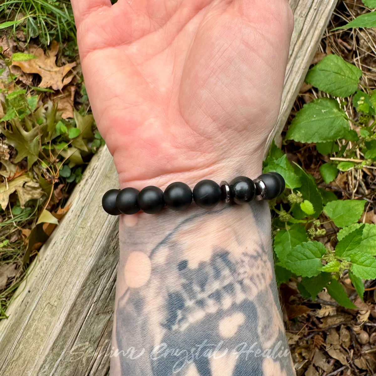 Divine Reflection • Shungite, Obsidian, Black Onyx & Hematite Spiritual Bracelet