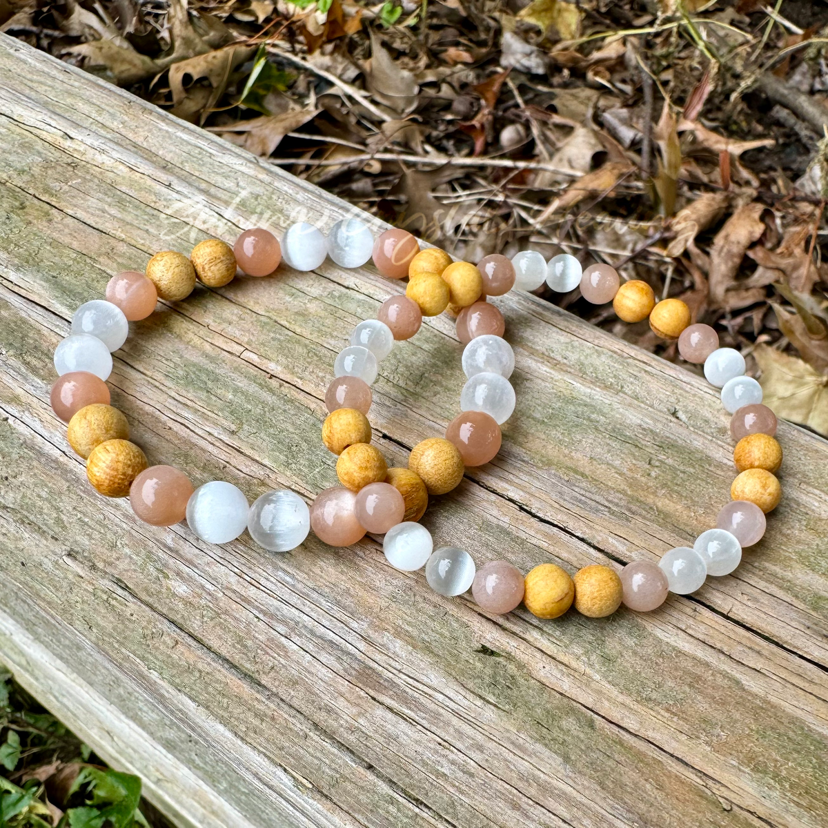 The White Witch • Selenite, Moonstone & Palo Santo Protection & Cleansing Bracelet