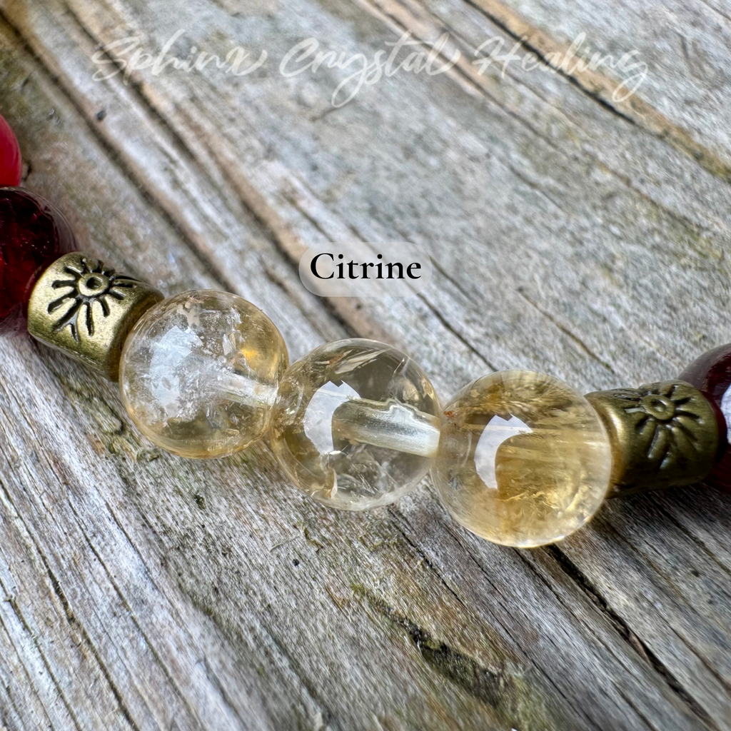 The Heart of Lakshmi • Citrine, Garnet, Jade & Pyrite Prosperity Bracelet