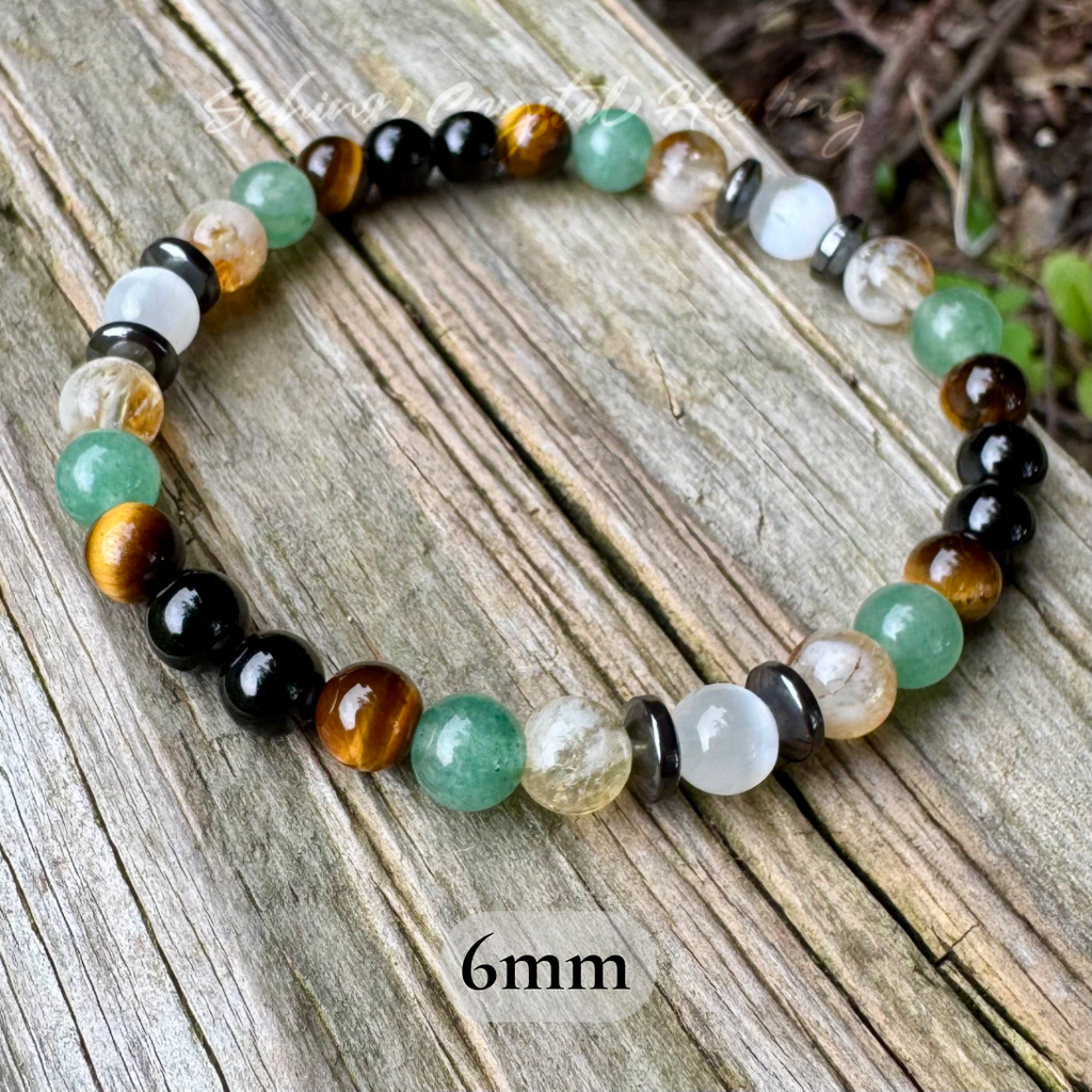 The Determined Taurus • Aventurine, Tiger’s Eye, Selenite & Citrine Zodiac Bracelet