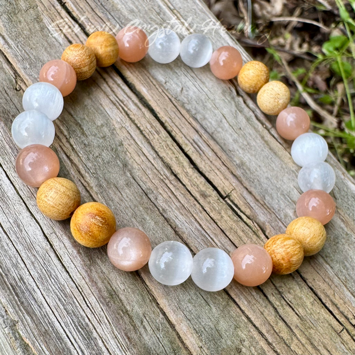 The White Witch • Selenite, Moonstone & Palo Santo Protection & Cleansing Bracelet
