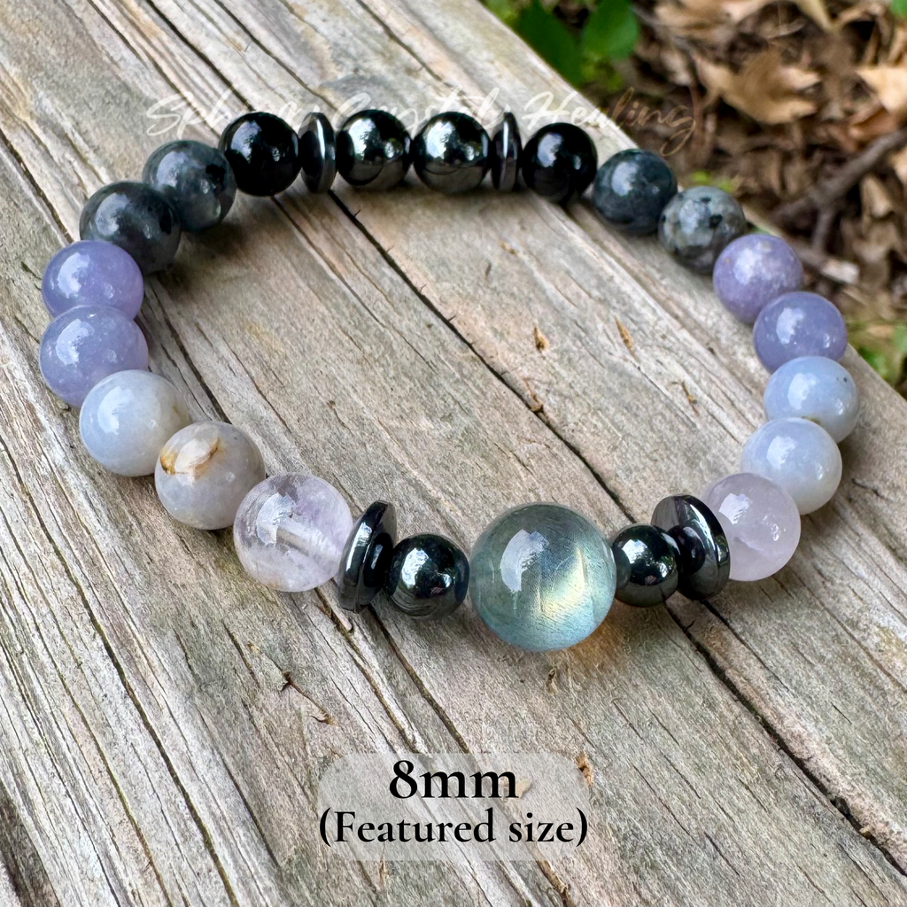 The Empath’s Halo • Labradorite, Amethyst & Black Tourmaline Protection Bracelet