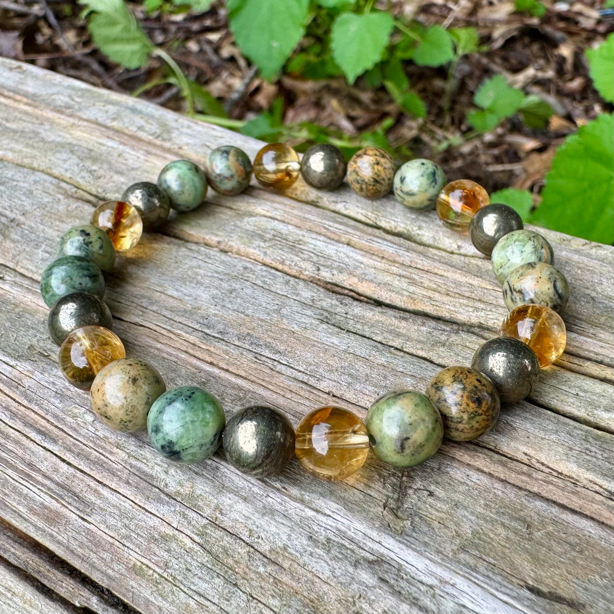 Seeds of Abundance • Citrine, Pyrite & Jade Prosperity Bracelet